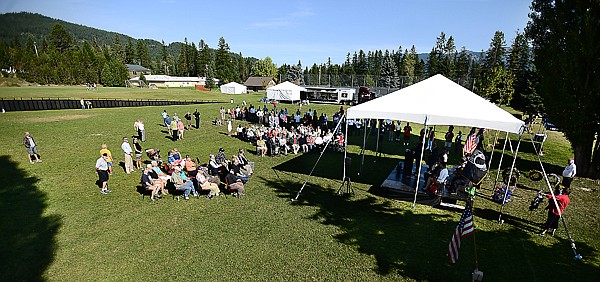 <p>Overview of the opening ceremony of The Healing Wall on Thursday, August 22, in Whitefish. (Brenda Ahearn/Daily Inter Lake)</p>