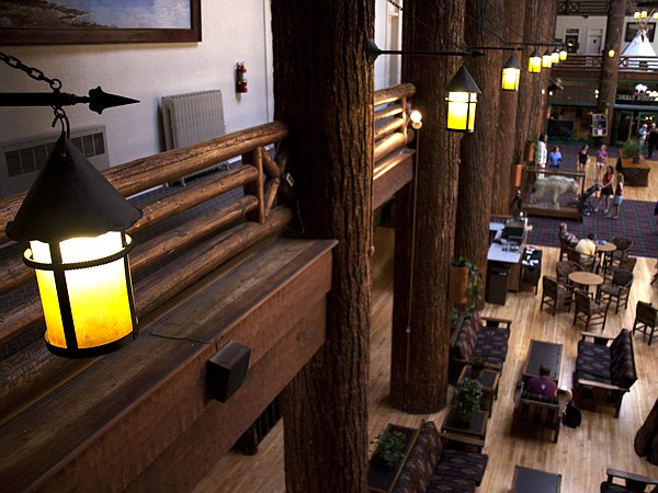 &lt;p&gt;The expansive lobby is the distinctive centerpiece of the Glacier Park Lodge. Sixty massive logs, each 36 to 42 inches in diameter and 40 feet long, support the historic hotel.&lt;/p&gt;
