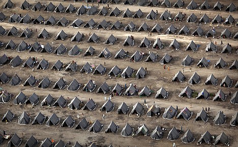 &lt;p&gt;Tents are seen from the air at a camp set up by the Pakistan Army for thousands of Pakistanis displaced by flood waters in Sukkar, Sindh province, southern Pakistan, Tuesday.&lt;/p&gt;