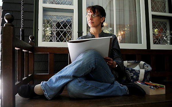 &lt;p&gt;Rochelle Hartman, a teacher from Eureka, settles into the shade
of the porch on the north side of the Conrad Mansion as she works
on a sketch of the interlacing vines and ivy on Tuesday at Paint
the Mansion in Kalispell.&lt;/p&gt;