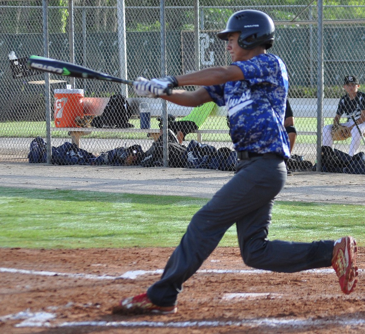 &lt;span&gt;Nathan Garza Jr. launches a double in a preliminary game.&lt;/span&gt;