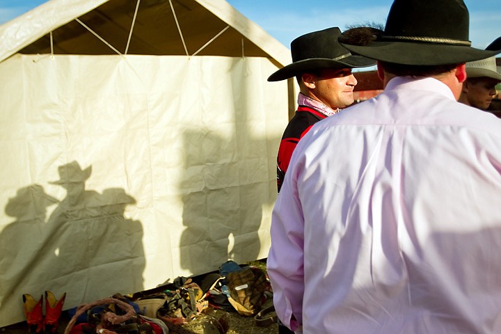 &lt;p&gt;Donnie Griggs hangs out with some of the rodeo competitors before the start of the events Friday at the North Idaho Rodeo.&lt;/p&gt;