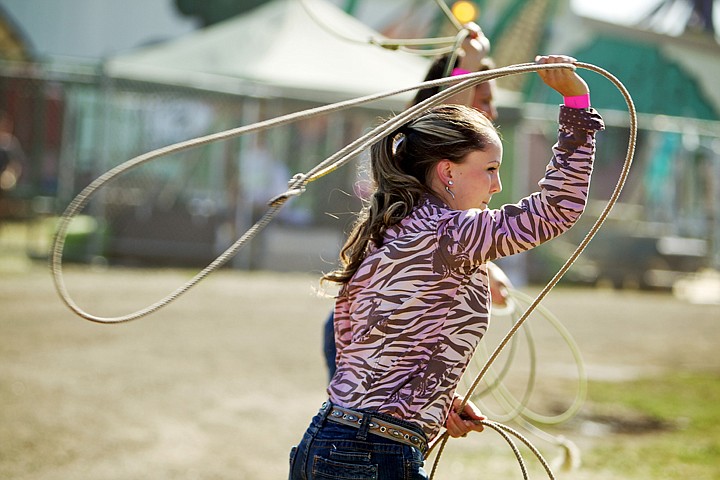 &lt;p&gt;JEROME A. POLLOS/Press Callie Servey practices her roping skills during the 3rd annual Cowgirls at Heart event Friday at the North Idaho Fair and Rodeo.&lt;/p&gt;