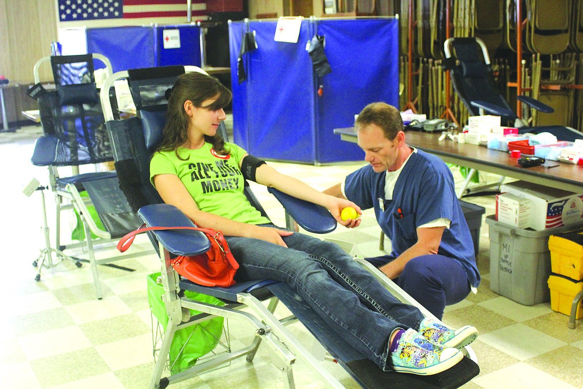 &lt;p&gt;Sarah Moran from Plains gives blood at a drive put on by the American Red Cross.&lt;/p&gt;