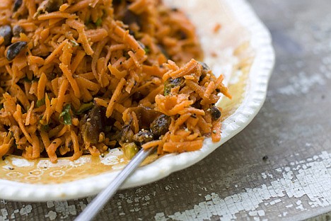 &lt;p&gt;In this image taken on July 30, 2012, a Grated Carrot Salad with Dates and Pistachios is served on a plate as shown in Concord, N.H. (AP Photo/Matthew Mead)&lt;/p&gt;