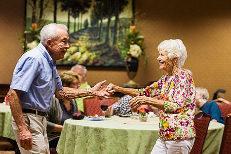 &lt;p&gt;Betty Woodward, a resident of Garden Plaza, dances with friend Bill Ladner during a performance of &#147;Under My Skin&#148; by Taste of Jazz Friday at the Post Falls assisted and independent living facility. The pair, both 84, have been dancing together for about 20 years.&lt;/p&gt;