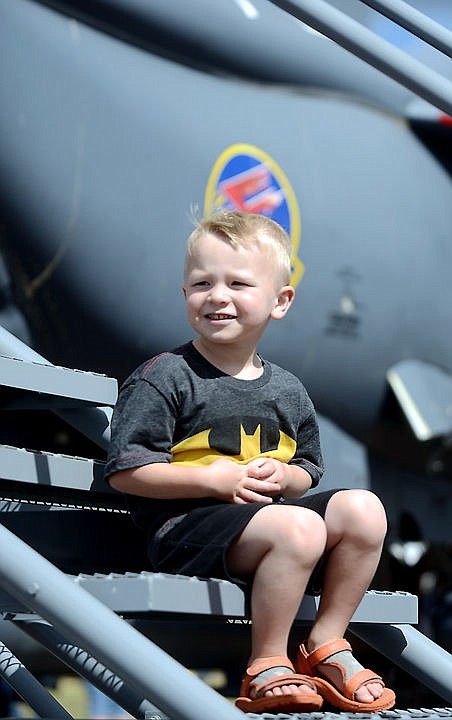 &lt;p&gt;Cody Katzer, 3, of Libby takes in the show from the steps leading up to a F-16 on Saturday, August 30 at the Mountain Madness Air Show. (Brenda Ahearn/Daily Inter Lake)&lt;/p&gt;