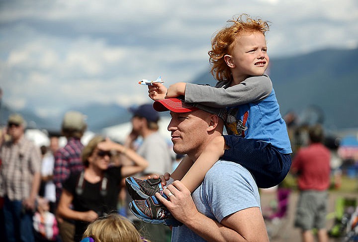 &lt;p&gt;Kevin Wilmot of Whitefish and his son Eric Wilmot, 4, watch as the Thunderbirds perform on Saturday, August 30 at the Mountain Madness Air Show. (Brenda Ahearn/Daily Inter Lake)&lt;/p&gt;