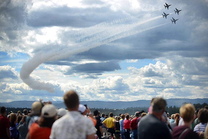 &lt;p&gt;The Thunderbirds fly over the crowd in diamond formation on Saturday, August 30 at the Mountain Madness Air Show. (Brenda Ahearn/Daily Inter Lake)&lt;/p&gt;