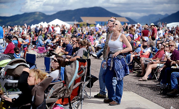 &lt;p&gt;Kyle Feller of Kalispell and Cindy Walters of Thompson Falls watching the show on Saturday, August 30 at the Mountain Madness Air Show. (Brenda Ahearn/Daily Inter Lake)&lt;/p&gt;