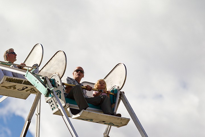 &lt;p&gt;SHAWN GUST/Press John Luster and Caitlin Zent, 4, enjoy an arial view of the midway Friday while riding the ferris wheel.&lt;/p&gt;