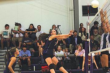 &lt;p class=&quot;p1&quot;&gt;Aspen Runkel sets a ball over the net against Mission on Friday in Charlo. The team would go on to lose the match 3-1.&lt;/p&gt;