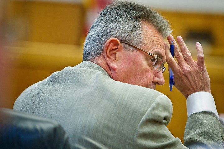 &lt;p&gt;Jim Brannon looks back at the crowd in attendance for a hearing Tuesday at the Kootenai County Courthouse where his request for summary judgment in his election challenge case was denied. The case will proceed to it's scheduled four-day trial beginning Sept. 13.&lt;/p&gt;