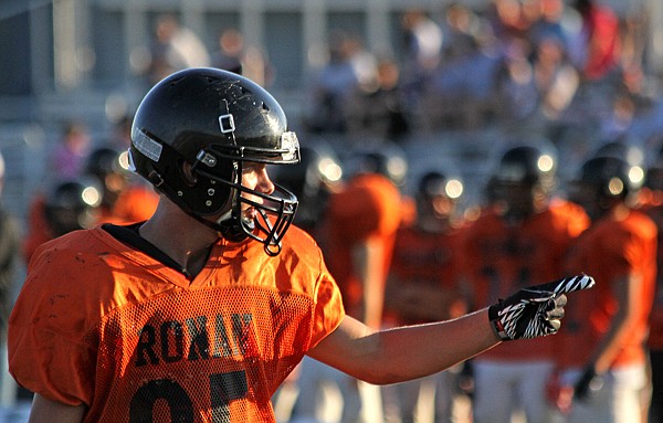 &lt;p&gt;Dalton Molzhon lines up at wide reciever during the Orange and
Black Scrimmage.&lt;/p&gt;