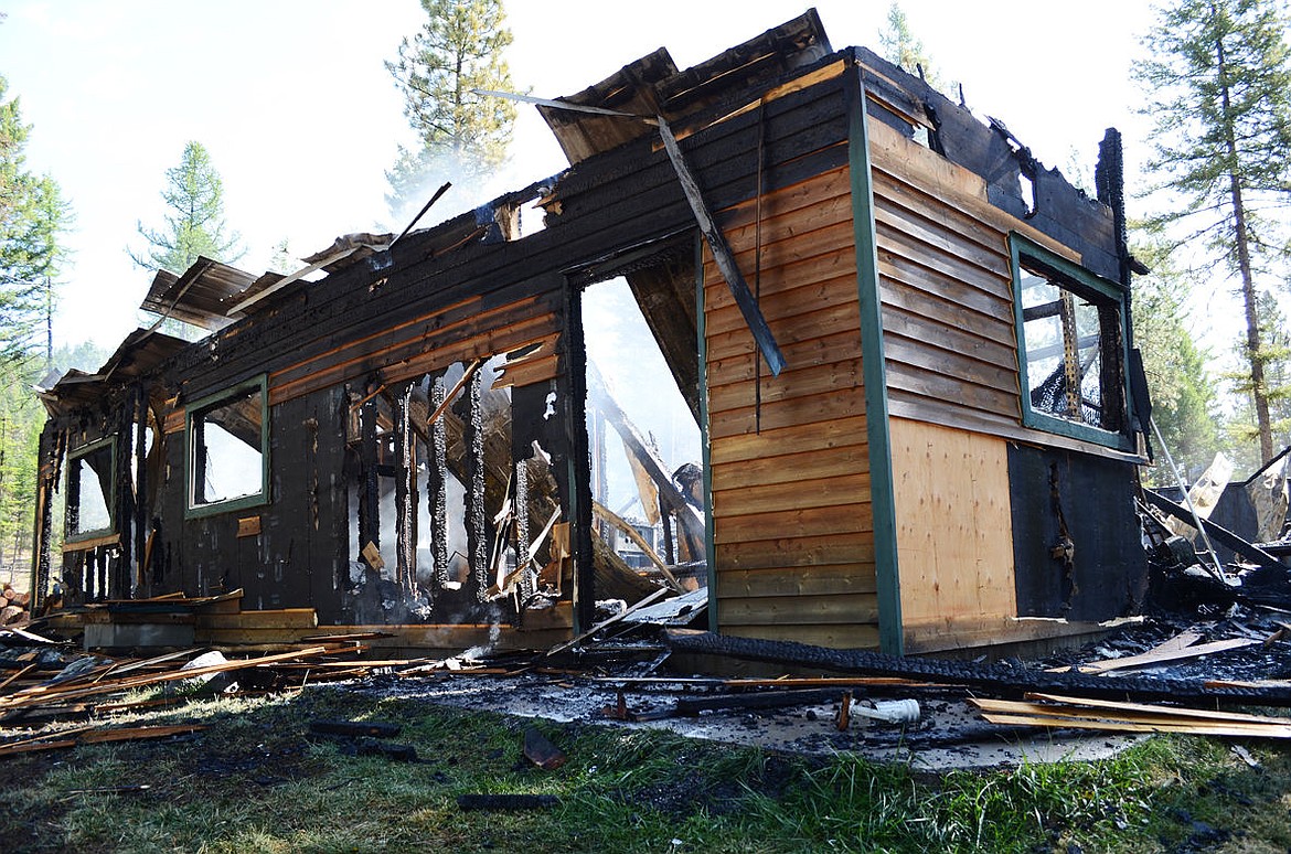 &lt;p&gt;A fire started inside of Brandan Cames' workshop barn Tuesday morning, destroying the entire structure and several items inside, including an H1-Hummer, snowmobiles, a Harley Davidson motorcycle and several acetylene tanks that fanned the blaze. (Seaborn Larson/The Daily Inter Lake)&lt;/p&gt;