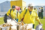 Tripod firefighters stop for lunch