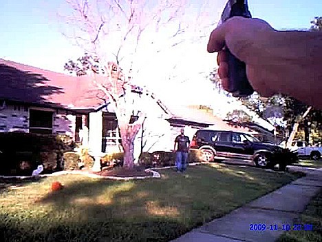 &lt;p&gt;This image was taken from one of the Vievu body cams, according to Vievu managing director Steve Lovell, in Seattle. It shows a real incident where a man armed with two knives told officers, &quot;Shoot me, I have nothing to live for.&quot; Officers ended up deploying a Taser and resolved the incident without lethal force, Lovell said. &quot;They were professional and abided by their department policies.,&quot; Lovell said.&lt;/p&gt;