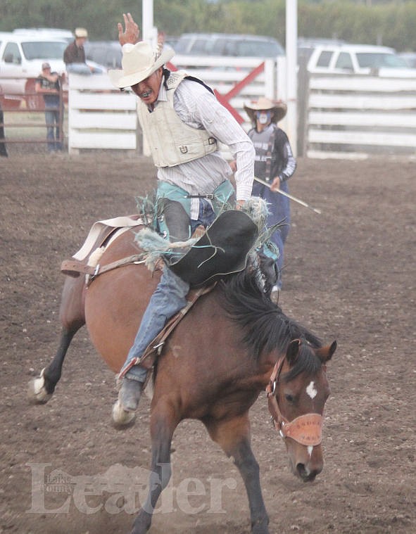 &lt;p&gt;Beau Michaels of Browning rides a bronco in the saddle bronc.&lt;/p&gt;