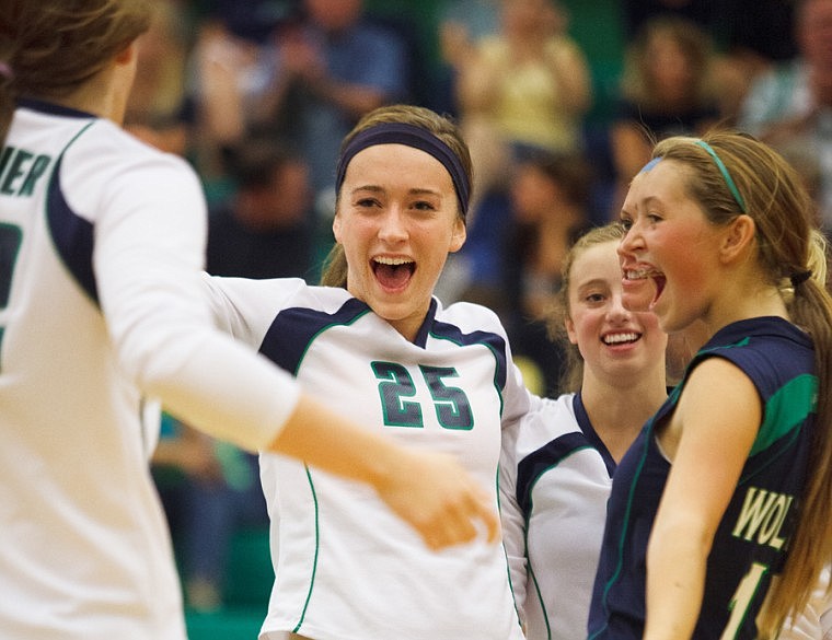 &lt;p&gt;Patrick Cote/Daily Inter Lake&lt;/p&gt;
&lt;p&gt;Glacier senior Rachel Chery (25) celebrates with teammates after a point Thursday night during the Wolfpack's home victory over Missoula Hellgate.&lt;/p&gt;