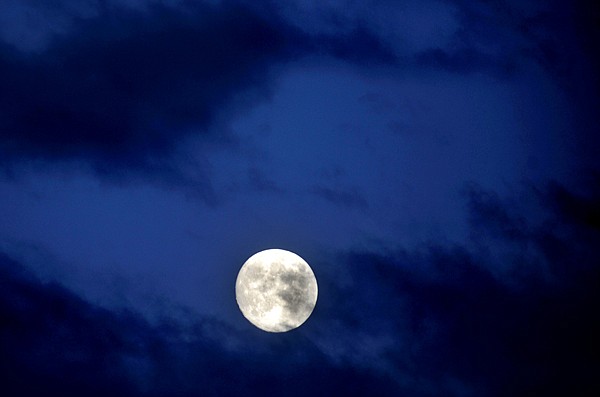 &lt;p&gt;A nearly full moon is partially obscured by clouds on Wednesday, August 29, just south of Whitefish. Tonight sky watchers will get to see a blue moon, the second full moon for the month of August. The next blue moon is predicted to occur in July 2015.&lt;/p&gt;