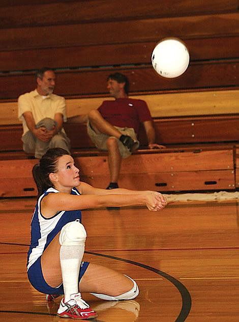 Nick Ianniello/Mineral Independent Lady Bobcat Sami Woodard gets underneath the ball during the team&#146;s 3-1 victory over the Valley Christian Lady Eagles Friday night. Woodard lead the team for kills with 28 overall.