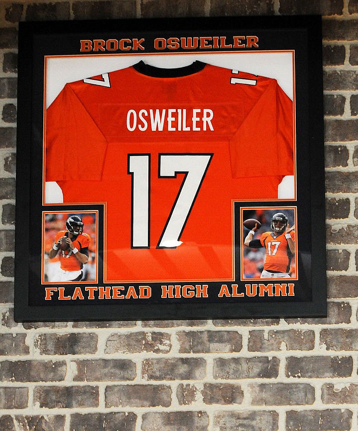 &lt;p&gt;A Brock Osweiler jersey is part of the memorabilia hanging on the walls at the Buffalo Wild Wings. (Aaric Bryan/Daily Inter Lake)&lt;/p&gt;