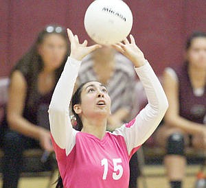 &lt;p&gt;Senior Rebecca Rotolo setting in third game vs. Libby 9-2-14&lt;/p&gt;