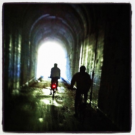 &lt;p&gt;Riders exit the 8,771-foot-long Taft Tunnel during a ride Tuesday under the Bitterroot Mountains at the state line of Idaho and Montana and is the starting point for the Route of the Hiawatha at the east portal.&lt;/p&gt;