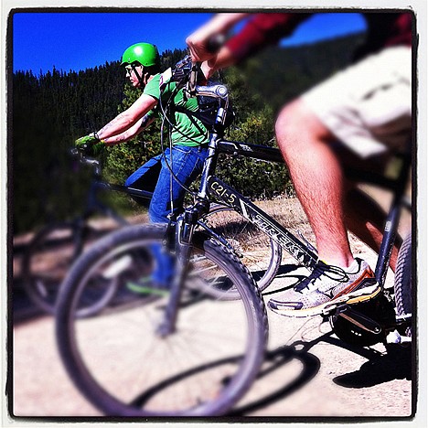 &lt;p&gt;Chris Barrett, marketing director for Lookout Pass, rides along the Route of the Hiawatha during an outing Tuesday.&lt;/p&gt;