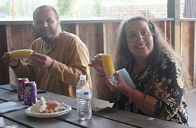 &lt;p&gt;Sean and Sheri Brookshire enjoying free corn and visiting with friends at the corn feed. (Bethay Rolfson/The Western News)&lt;/p&gt;