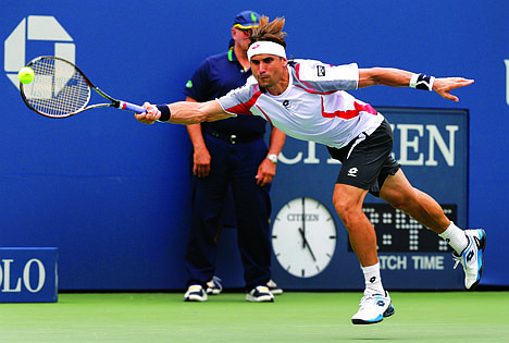 &lt;p&gt;Spain's David Ferrer returns a shot against Janko Tipsarevic of Serbia in the quarterfinals during the 2012 US Open tennis tournament, Thursday, Sept. 6, 2012, in New York. (AP Photo/Peter Morgan)&lt;/p&gt;