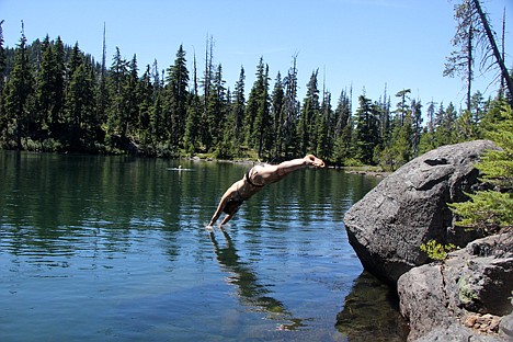 &lt;p&gt;In an undated photo Alea Brager dives into Finley Lake, an off-trail lake in the Olallie Lake Scenic Area in Oregon.&lt;/p&gt;