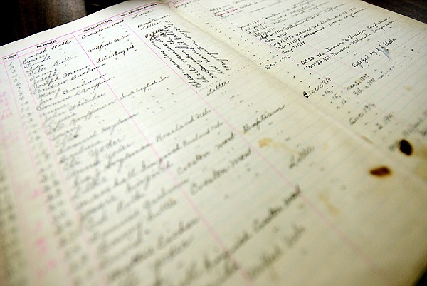 &lt;p&gt;Detail of the Church Record book containing the names of those who founded the church. (Brenda Ahearn/Daily Inter Lake)&lt;/p&gt;