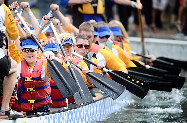 &lt;p&gt;The Northwest Montana Association of Realtors pull out of the marshalling area to line up for a race on Sunday, September 8 at the 2013 Montana Dragon Boat Festival at Flathead Lake Lodge in Bigfork. (Brenda Ahearn/Daily Inter Lake)&lt;/p&gt;