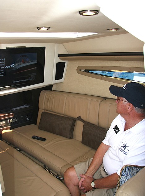 &lt;p&gt;Paul Nielsen of Hagadone Marine Group checks out the cabin of the Cobalt 336.&lt;/p&gt;