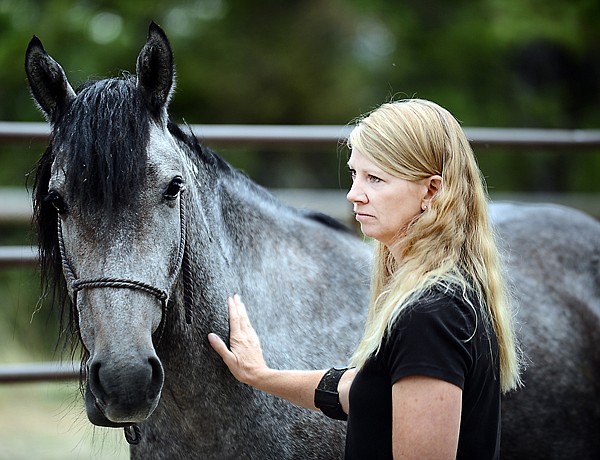 &lt;p&gt;Elisa Wilson works with Mr. Knightly, the wild mustang she is training to compete in the Mustang Million in a few weeks, on Tuesday, September 3, in Kila. (Brenda Ahearn/Daily Inter Lake)&lt;/p&gt;