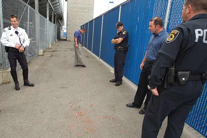 &lt;p&gt;Detectives and officers with the Coeur d'Alene Police department look over an area where one of three explosives were detonated at Coeur d'Alene High School after keeping the campus on lockdown for over an hour on Thursday. The devices were believed to have been detonated sometime Wednesday evening. No injuries were reported and the incident is under investigation.&lt;/p&gt;