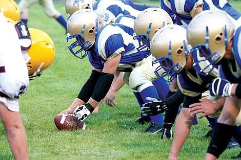 Jason Shueh/Valley Press The Bluehawks get in formation in the beginning of the second quarter.