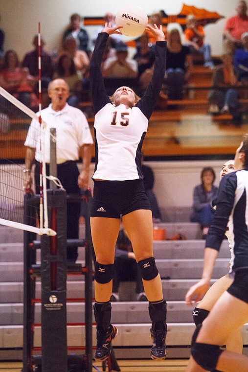 &lt;p&gt;Patrick Cote/Daily Inter Lake Flathead's Emily Russell sets the ball Tuesday night during the Bravettes' home victory over Missoula Sentinel. Tuesday, Sept. 11, 2012 in Kalispell, Montana.&lt;/p&gt;