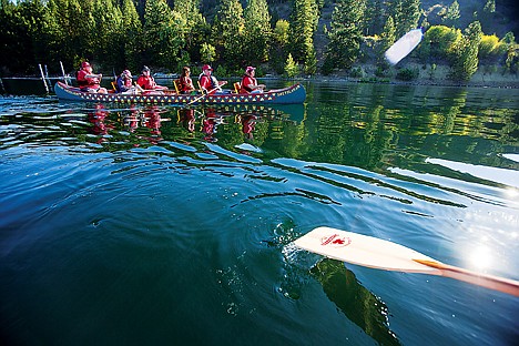 &lt;p&gt;Half of the participants of Paddlefest 2013 paddle from one of two canoes on a leg of the 104-mile trip that follows the Lake Coeur d'Alene's shoreline.&lt;/p&gt;