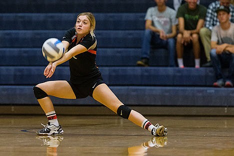 &lt;p&gt;Post Falls High&#146;s Jasmine Haskew returns a serve in the third game against Lake City.&lt;/p&gt;