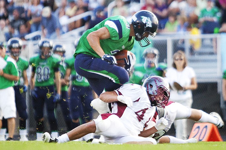 &lt;p&gt;Glacier&#146;s Kyle Griffith is tackled near the goal line by a
Helena High defender during Friday night&#146;s battle of Class AA
ranked teams at Legends Stadium.&lt;/p&gt;