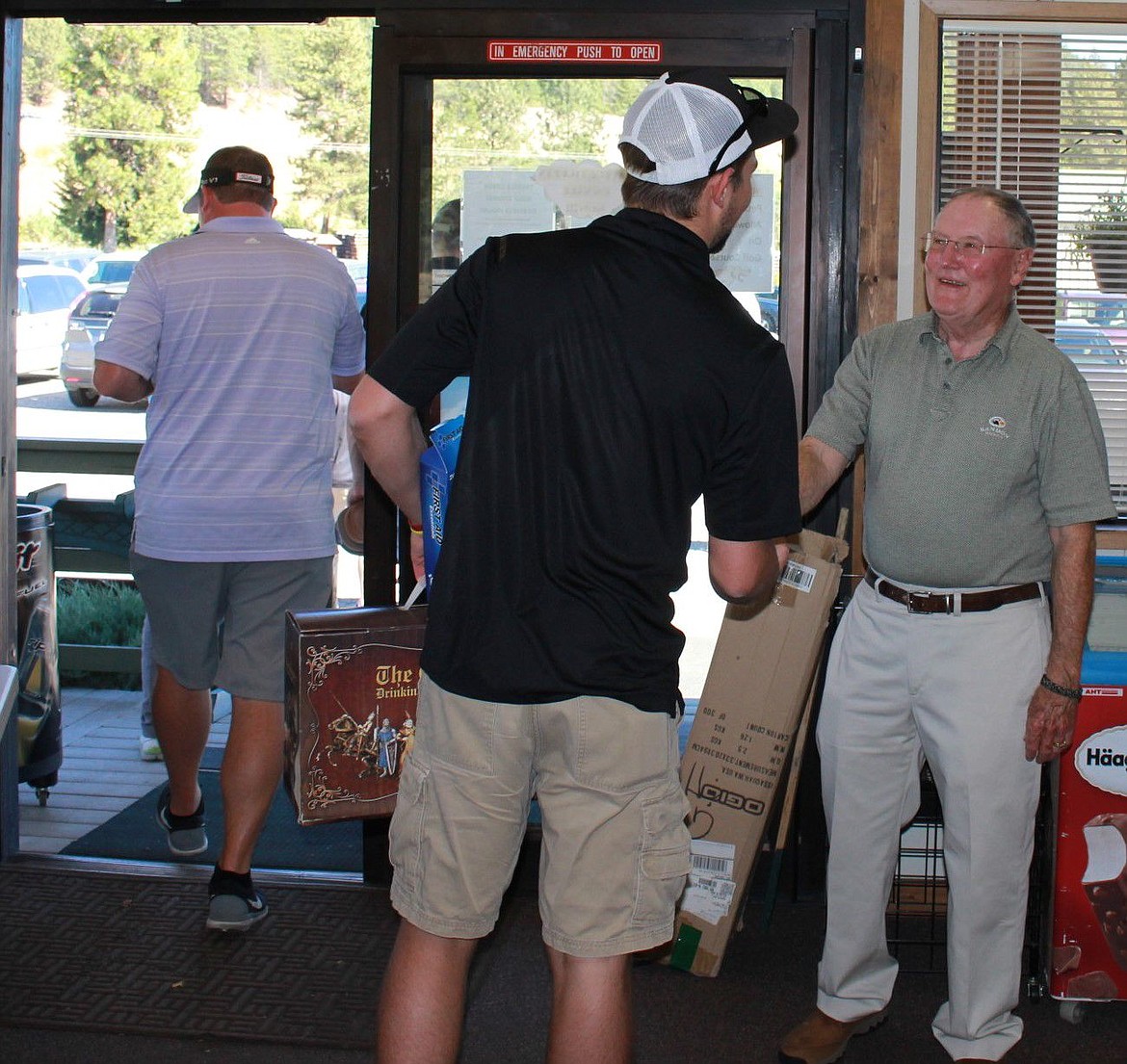 &lt;p&gt;Mineral County Medical Foundation Board President Roger Brown, right, says goodbye to players at the annual golf tournament at Trestle Creek Golf Course in St. Regis on Saturday.&lt;/p&gt;