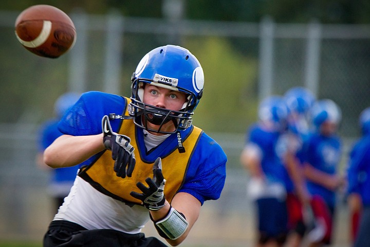 &lt;p&gt;Jake Matheson watches the ball during receiver drills Wednesday at Coeur d'Alene High.&lt;/p&gt;