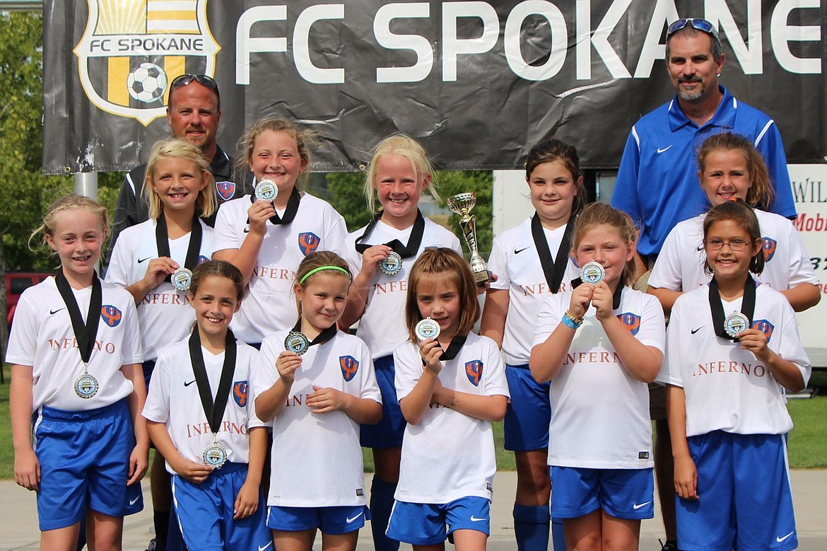 &lt;p&gt;Courtesy photo&lt;/p&gt;&lt;p&gt;The North Idaho Inferno &#146;07 girls soccer team took second place in the silver bracket at the River City Challenge Aug. 26-28. Malina Biondo, Juliette Gilmor, Kennedy Hartzell, Marissa Higbee, Zoey Manley, Nicole Stewart and Ellie McGowan teamed to score more than 20 goals in the tourney. In the front row from left are Nicole Stewart, Charlie Calkins, Mallory Judd, Malina Biondo, Gabby Thomas and Ellie McGowan; and back row from left, Kanan Jore, Juliette Gilmor, Kennedy Hartzell and Marissa Higbee; and rear, coaches Kirk Hartzell and Rusty Higbee.&lt;/p&gt;