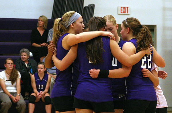 &lt;p&gt;The Lady Vikings huddle up last Thursday night.&lt;/p&gt;