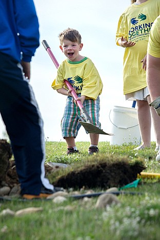 &lt;p&gt;Skylar Armstrong, 4, gets excited about helping to plant a tree Saturday at Majestic Park in Rathdrum during a day of service put on by the church of Jesus Christ of Latter Day Saints.&lt;/p&gt;