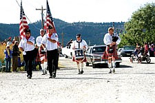 Members of the Montana Honor Guard followed by The Great Scots, open up the annual parade at last Saturday's Dayton Daze.