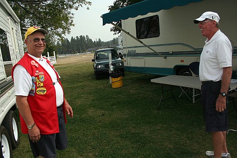 &lt;p&gt;Herb Heisel and Dan Malcolm, both members of the North Kootenai Good Sam chapter, laugh over a joke during a statewide club meeting at the Kootenai County Fairgrounds on Saturday.&lt;/p&gt;