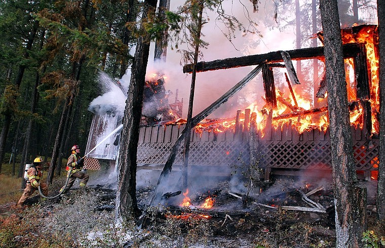 A home near the northeastern shore of Echo Lake caught fire Thursday morning. The Bigfork Fire Department was the first to respond to scene, finding the structure engulfed in flames upon arrival.